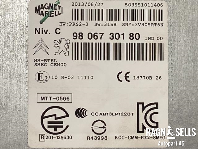 Bilstereo navigasjon til Peugeot 208 2012-2019 (Type I)  (3V805RT6N|98 067 301 80|KCC-CMM-RX2-SMEG)