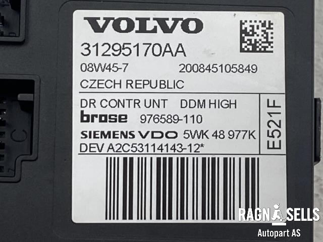 Ruteheis, kun motor, venstre foran til Volvo V50 2007-2012 (Fase 2)  (BROSE|31295230|976589-110|5WK 48 977K|31295170)