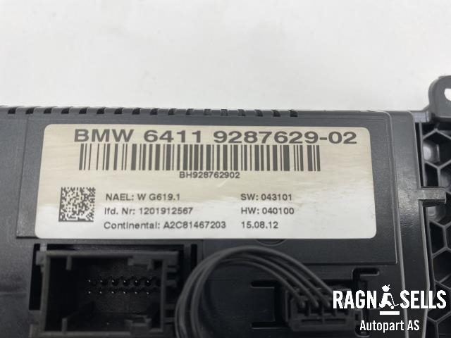 Varmeapparat betjening til BMW X3 2010-2017 (F25) (F25) (64 11 9 312 722|64 11 9 287 629|9208591)