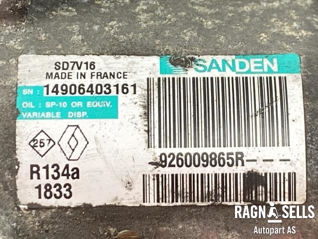 Aircondition kompressor til Nissan Qashqai 2010-2014 (Type I, Fase 2)  (SANDAEN|926009865R|)