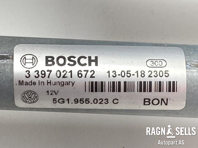 Viskermotor frontrute komplett m/overføring til VW Golf VII 2012-2017 (Fase 1)  (BOSCH|5G1 955 023 D|5G1 955 023 C|5G1 955 119 A| 1 397 220)