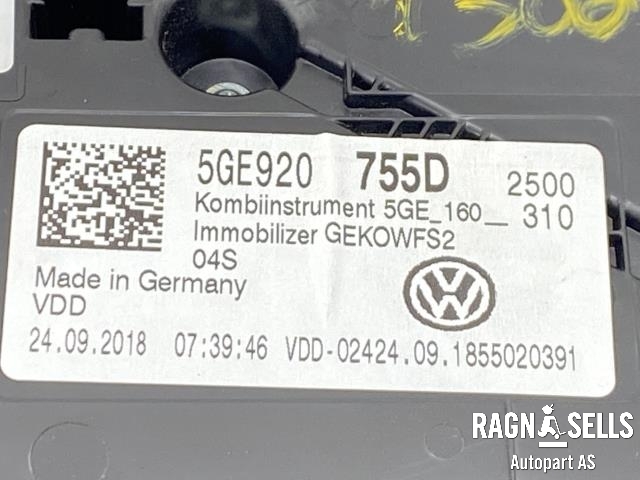 Instrumentpanel til VW e-Golf 2017-2020 (Fase 2)  (5GE 920 755 D|)