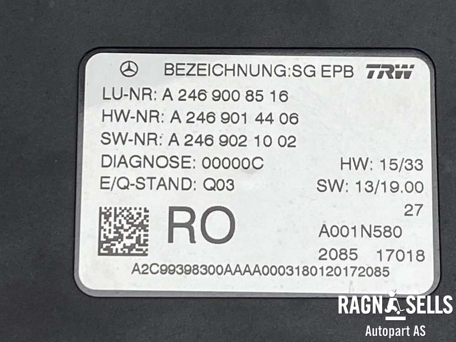 Styreenhet diverse til Mercedes B-Klasse 2011-2018 (W246) (W246) (TRW|A 246 900 85 16|A 246 901 44 06|A 246 902 10 02)