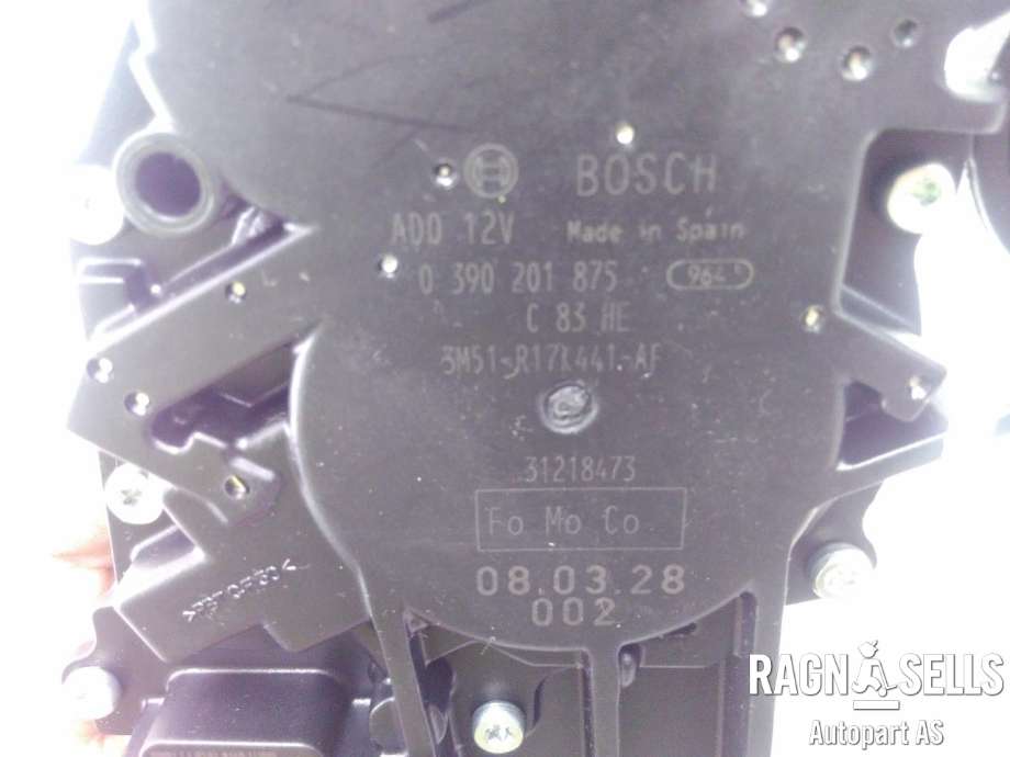 Viskermotor bakrute til Ford S-Max 2006-2010 (Type I, Fase 1)  (BOSCH|0 390 201 875|3M51-R17K441-AF|)