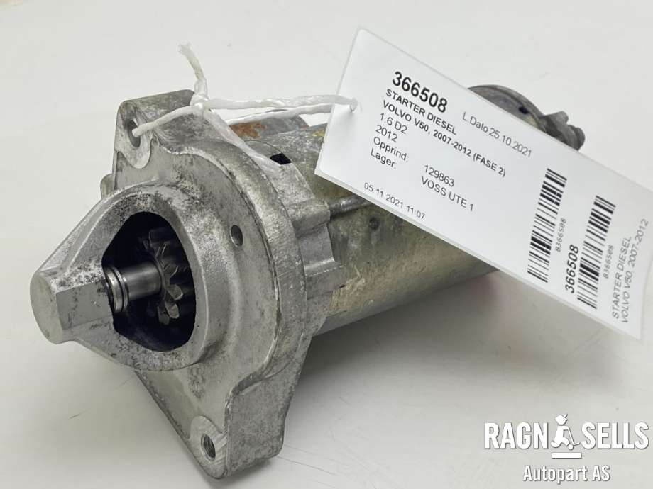 Starter diesel til Volvo V50 2007-2012 (Fase 2)  (VALEO|30659478|)