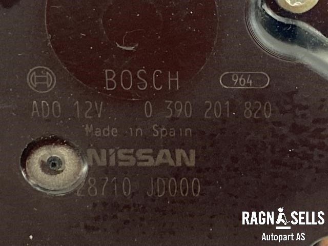 Viskermotor bakrute til Nissan Qashqai 2007-2010 (Type I, Fase 1)  (BOSCH|0 390 201 820|28710 JD000|)
