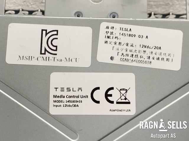 Multimedia display (MCU - Media Controller Unit) til Tesla Model X 2016-->>  (1451809-03-A|)
