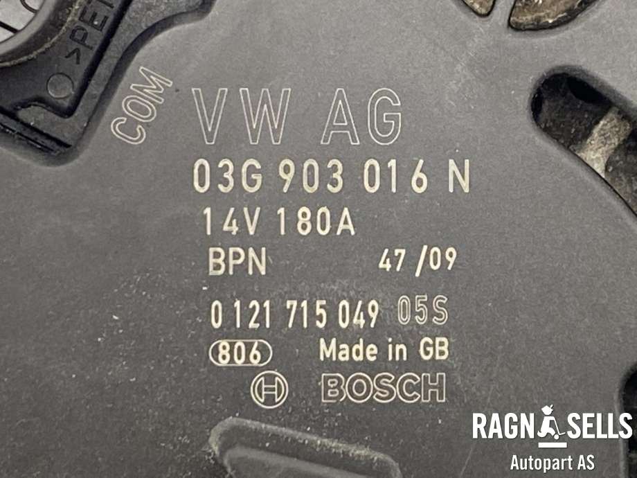 Dynamo diesel til Audi A6 2008-2011 (Type III, Fase 2) (C6) (C6) (BOSCH|03G903016N|0121715049|)