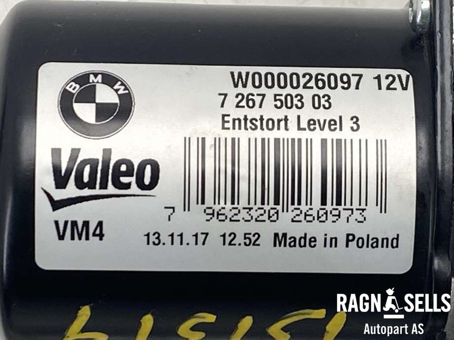 Viskermotor frontrute komplett m/overføring til BMW 3-Serie 2012-2018 (F30/F31/F34) (F30/F31/F34) (VALEO|61 61 7 260 488||W000026097|7267503)