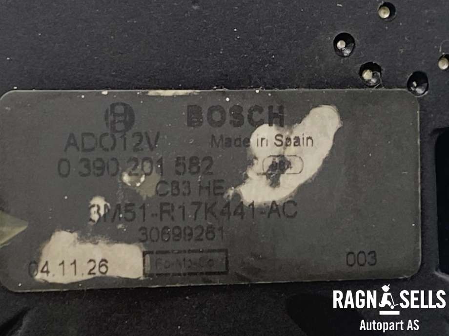 Viskermotor bakrute til Volvo V50 2004-2007 (Fase 1)  (BOSCH|0 390 201 582|3M51-R17K441-AC|30699261)
