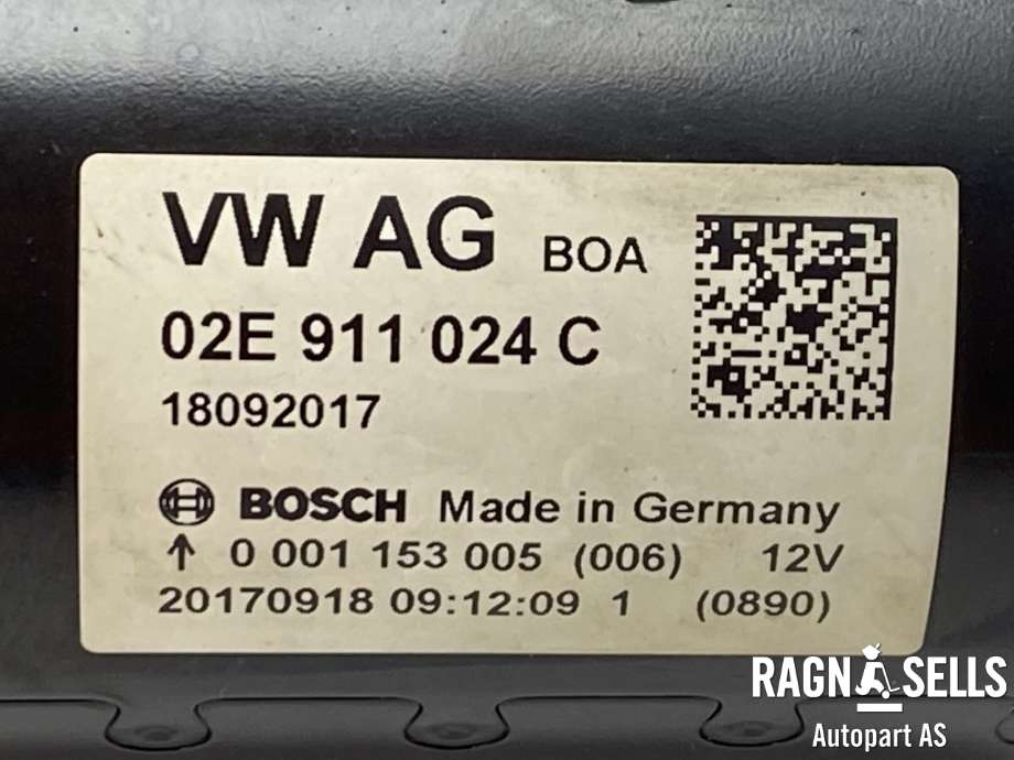 Starter diesel til VW Caddy 2015-2020 (Type III, Fase 3)  (BOSCH|02E911024C|02E911024CX|18092017|0 001 153 005)