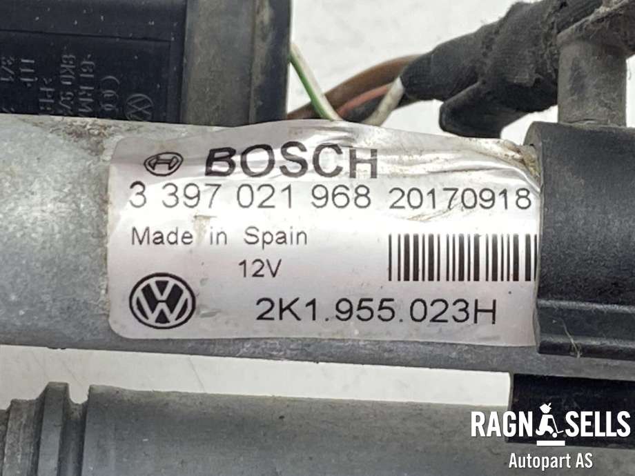 Viskermotor frontrute komplett m/overføring til VW Caddy 2015-2020 (Type III, Fase 3)  (BOSCH|2K1 955 023 J|2K1 955 023 H|)