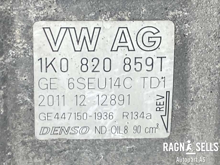 Aircondition kompressor til Škoda Octavia 2009-2013 (Type II, Fase 2) (DENSO|1K0 820 859 T|5Q0820803A|5Q0820803E|5Q0820803F|5Q0820803G|5Q0820803K|5Q0820803L|5Q0820803M|1K0820808AX|1K0820859H|1K0820859J|1K0820859N|1K0820859P|1K0820859TX|5K0820803|5K0820803A|5K0820803CX|5K0820803EX|5K0820803HX|5N0820803|5Q0820803)