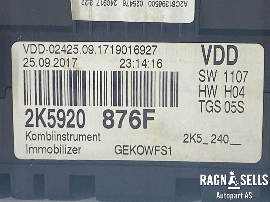 Instrumentpanel til VW Caddy 2015-2020 (Type III, Fase 3)  (2K5 920 876F|)