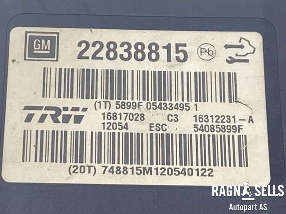 ABS sentral til Opel Insignia A 2009-2014  (TRW|530031|22838815|16817028|22757652)