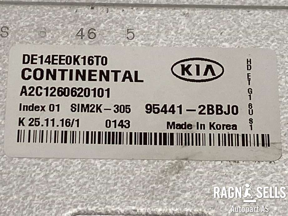 Styreenhet motor til Kia Niro 2016-2021  (CONTINENTAL|95441-2BBJ0| A2C1260620101|DE14EE0K16T0| HDETG16US1)