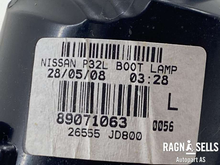 Baklykt venstre indre til Nissan Qashqai 2007-2010 (Type I, Fase 1)  (VALEO|89071063|26555 JD800|NISSAN P32LL BOOT LAMP)