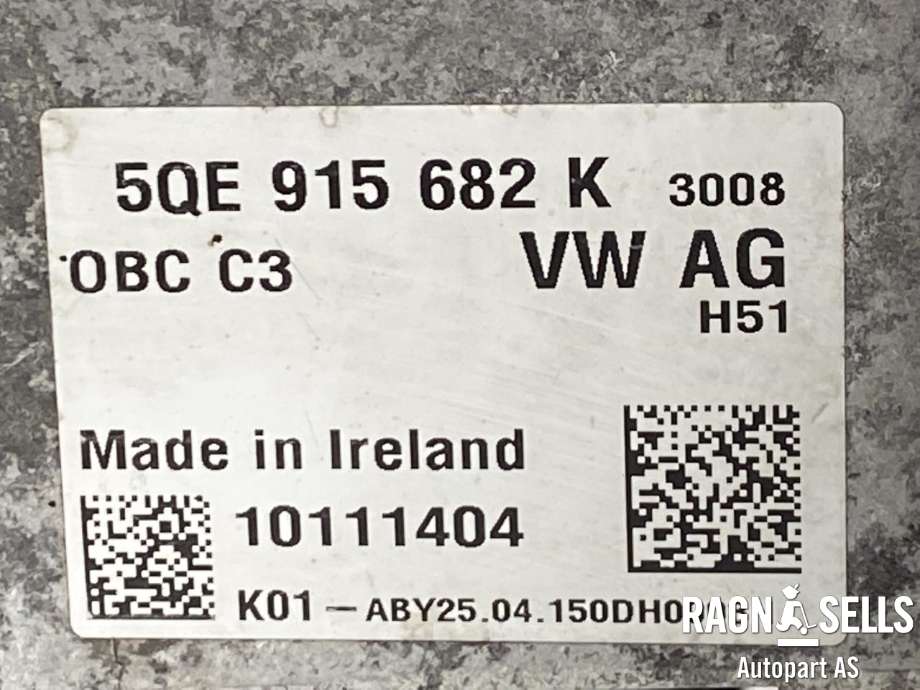 Batterilader (OBC - On Board Charger) til Audi A3 2012-2016 (Type III, Fase 1)  (5QE 915 682 K|)