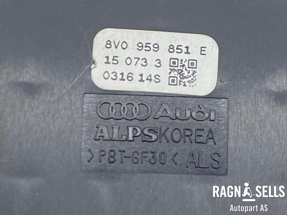 Bryter ruteheis førerdørspanel til Audi A3 2012-2016 (Type III, Fase 1)  (ALPS|8V0 959 851 E|0316 14S|15 073 3)