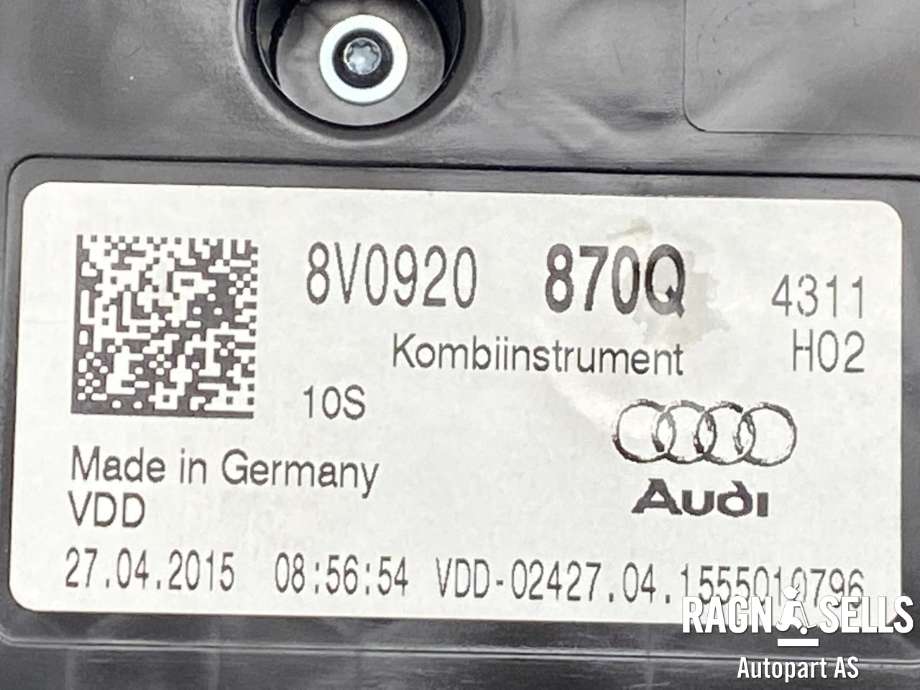 Instrumentpanel til Audi A3 2012-2016 (Type III, Fase 1)  (8V0 920 870 Q|A2C53427456 AR|)