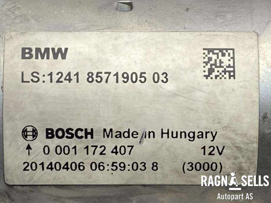 Starter diesel til BMW 3-Serie 2012-2018 (F30/F31/F34) (F30/F31/F34) (BOSCH|12 41 8 571 905|0 001 172 407|12 41 8 581 100|12 41 8 587 708)