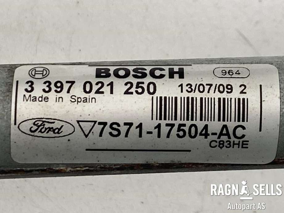 Viskermotor frontrute komplett m/overføring til Ford Mondeo 2007-2010 (Type IV, Fase 1)  (BOSCH|0 390 241 633|7S71-17508-AA|3 397 021 250| 7S71-17504-AC)