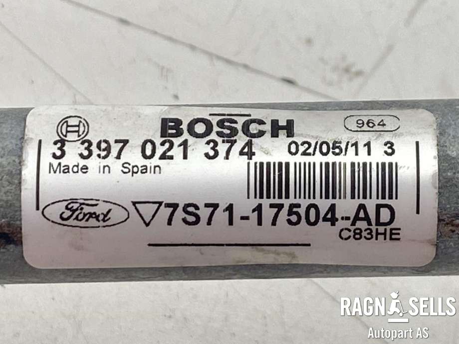 Viskermotor frontrute komplett m/overføring til Ford Mondeo 2011-2014 (Type IV, Fase 2)  (BOSCH|0 390 243 069| 3 397 021 374|7S71-17508-AB|7S71-17504-AD)