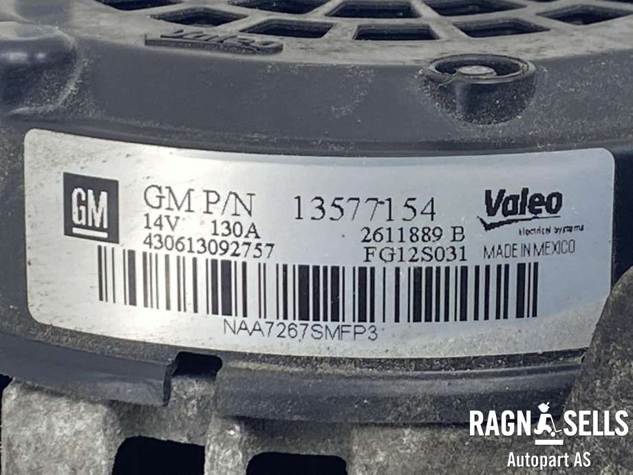Dynamo til Opel Mokka 2012-2016 (Type I, Fase 1)  (VALEO|1202309|13577154|13588289|13597226|95520018|95521352|120437|1202536)