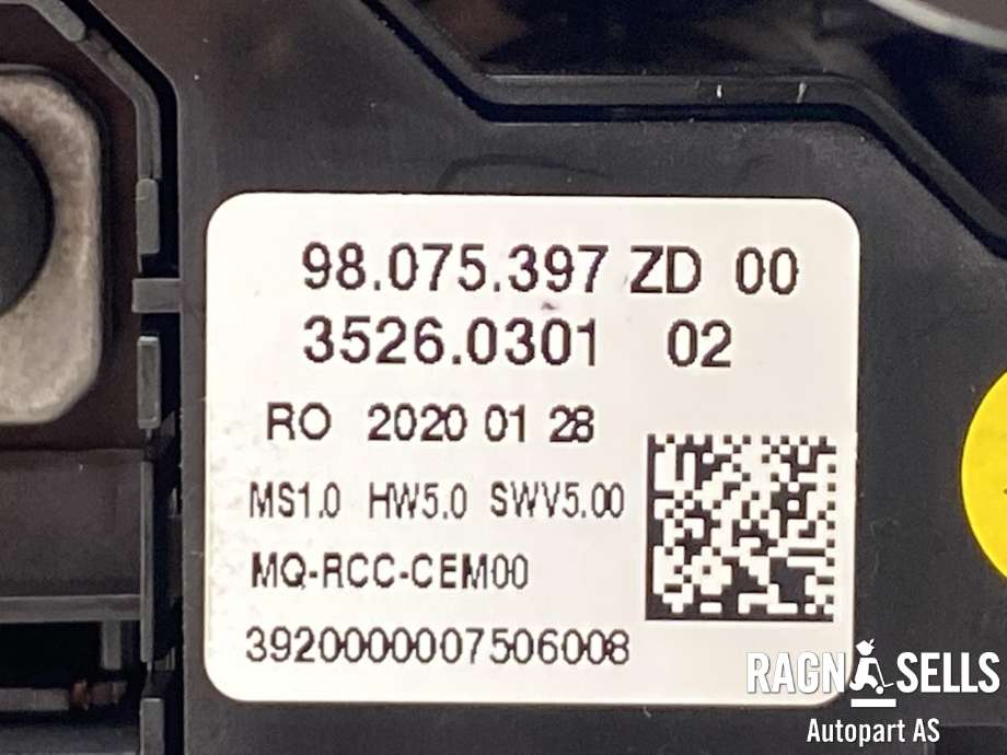 Bilstereo navigasjon skjerm til Toyota Proace 2016-->> (Type II)  (98 075 397 ZD|3526 0301| A2C96215500|98 316 658 80-00)