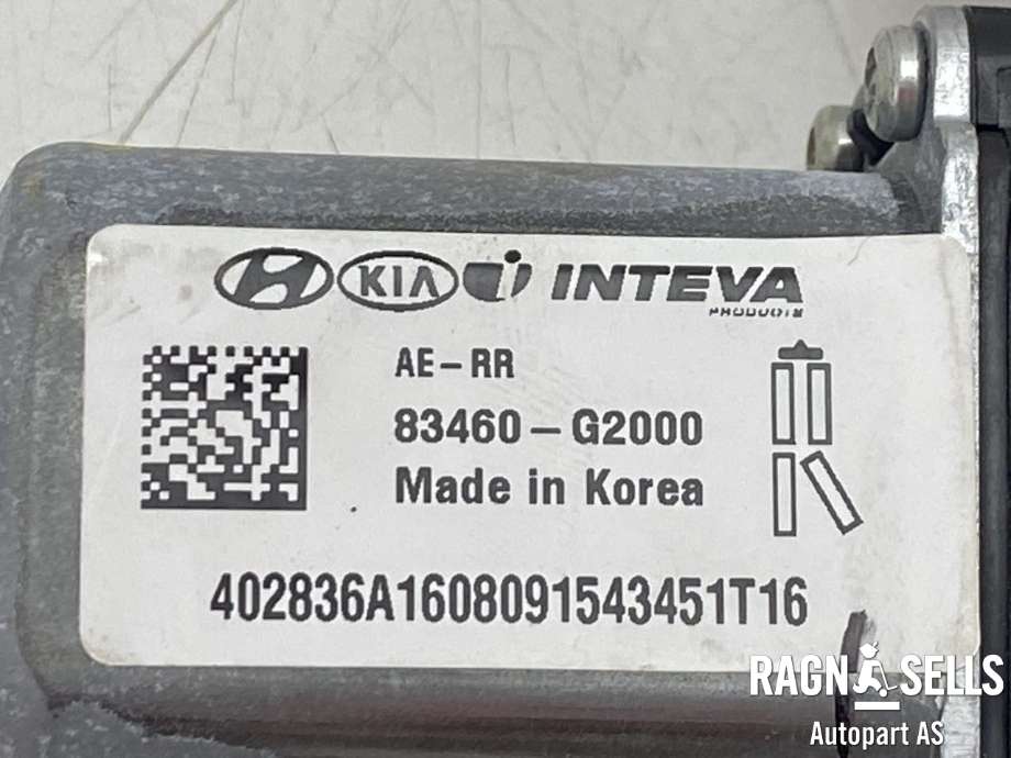 Ruteheis, kun motor, høyre bak til Hyundai Ioniq Electric 2016-2019 (Fase 1) (83460G2000|)