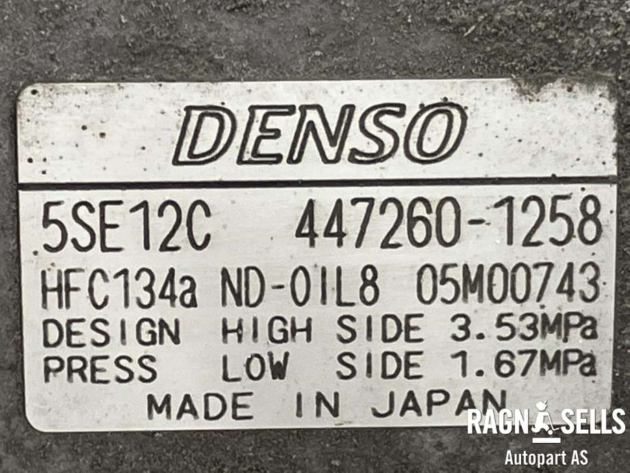 Aircondition kompressor til Toyota RAV4 2009-2013 (Type III, Fase 2)  (4472601258|8831042250|)