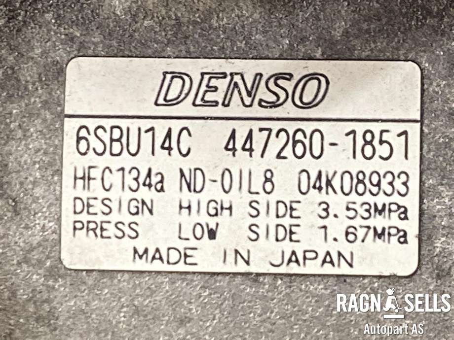 Aircondition kompressor til BMW 5-Serie 2003-2010 (E60/E61) (E60/E61) (DENSO|64 52 6 987 862|447260-1851|4471908460|4471908461|4471908462|4471908463|4471908464|4471908465|4471908466|4471908467|4472601851|4472601852)