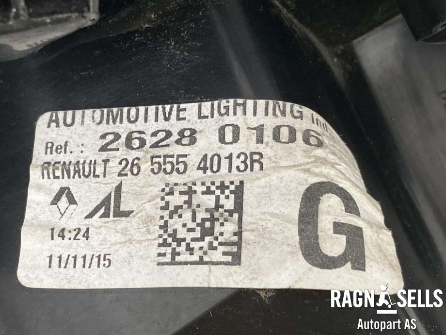 Baklykt venstre til Renault Zoe 2013-2019 (Fase 1)  (265554013R|265555521R|265552638R)