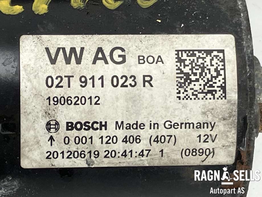 Starter til VW Polo 2009-2014 (Type V, Fase 1)  (BOSCH|02T 911 023 R|0 001 120 406|02T911023S|02T911024A|02T911024B|02T911024K|02T911024N)