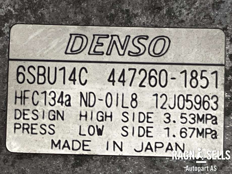 Aircondition kompressor til BMW 5-Serie 2003-2010 (E60/E61) (E60/E61) (DENSO|64 52 6 987 862|447260-1851|4471908460|4471908461|4471908462|4471908463|4471908464|4471908465|4471908466|4471908467|4472601851|4472601852)