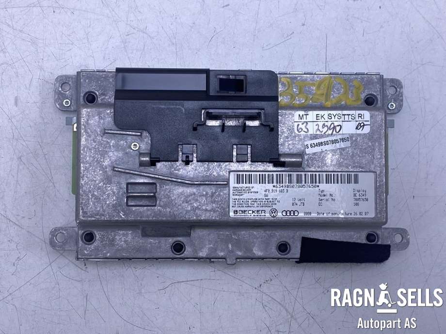 Bilstereo navigasjon skjerm til Audi A6, Allroad 2006-2008 (Type II, Fase 1) (C6) (C6) (BECKER|4F0919603B|)