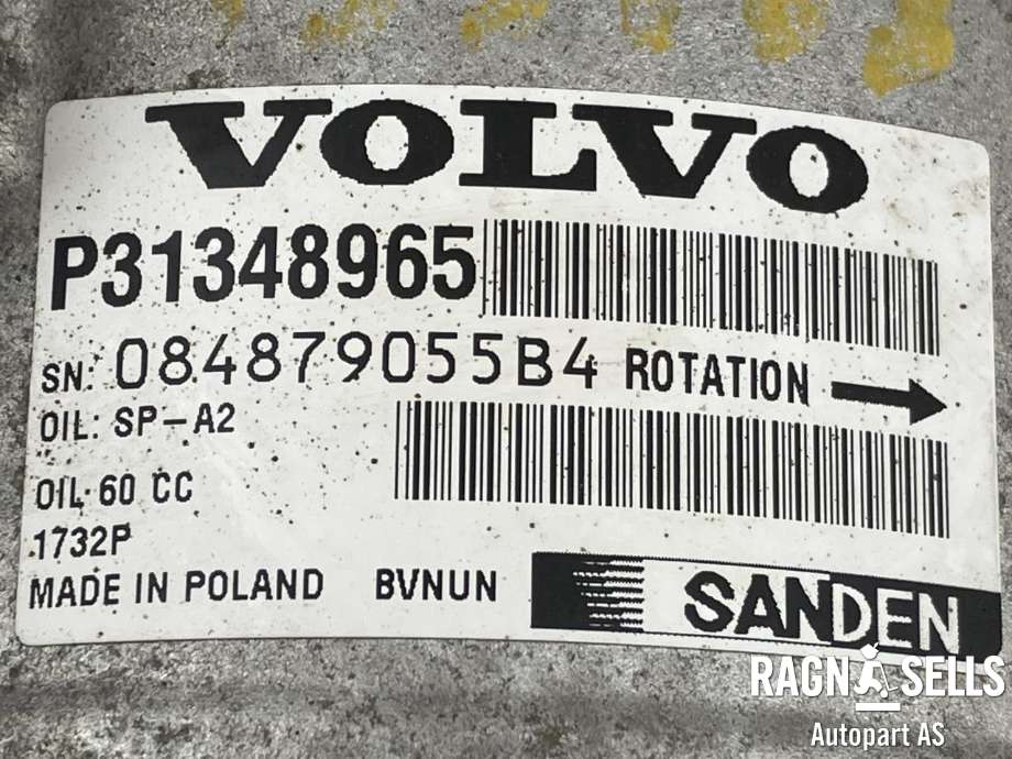 Aircondition kompressor til Volvo XC90 2015-2025 (Type II)  (SANDEN|31348965|36010255|)