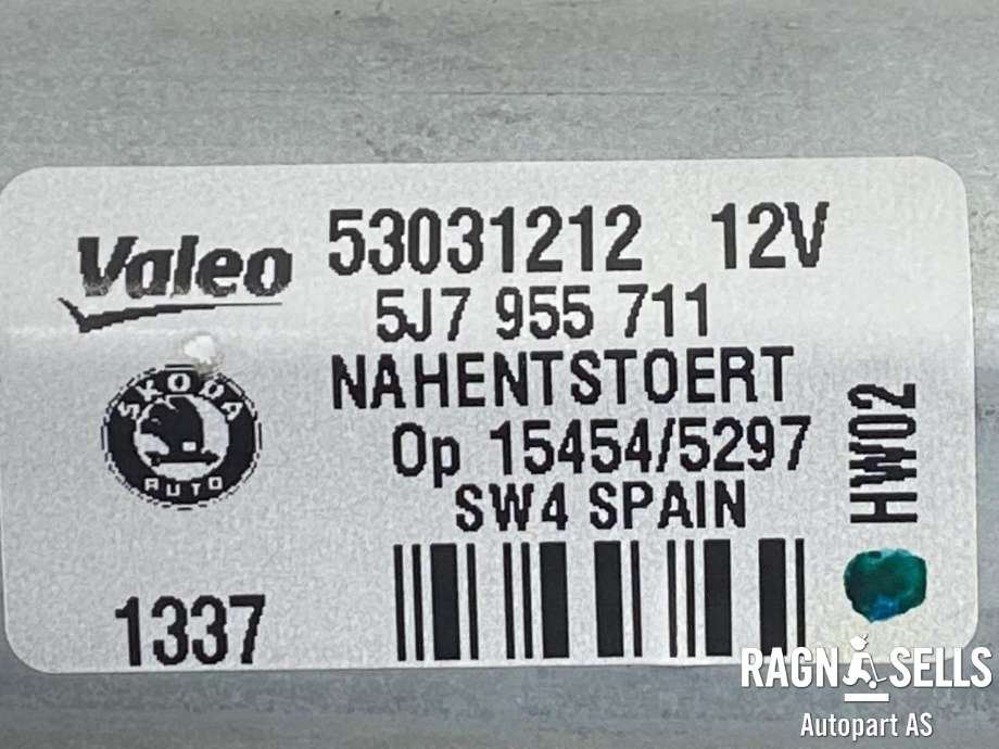 Viskermotor bakrute til Škoda Roomster 2006-2010 (Fase 1)  (VALEO|5J7955711|5J7 955 711 C|)