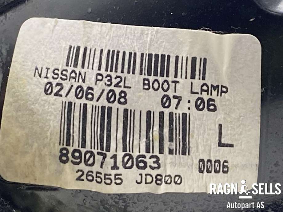 Baklykt venstre indre til Nissan Qashqai 2007-2010 (Type I, Fase 1)  (8907163|26555JD800|)