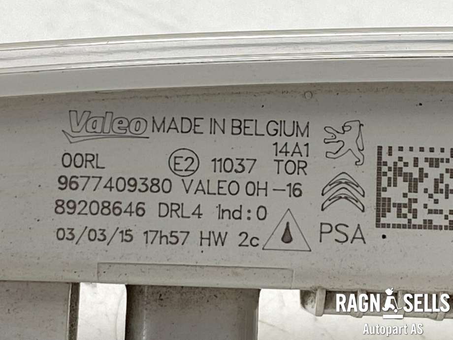 Kjørelys led høyre foran til Citroën Berlingo 2008-2015 (Type II, Fase 1)  (VALEO|9677409380|89208646|)