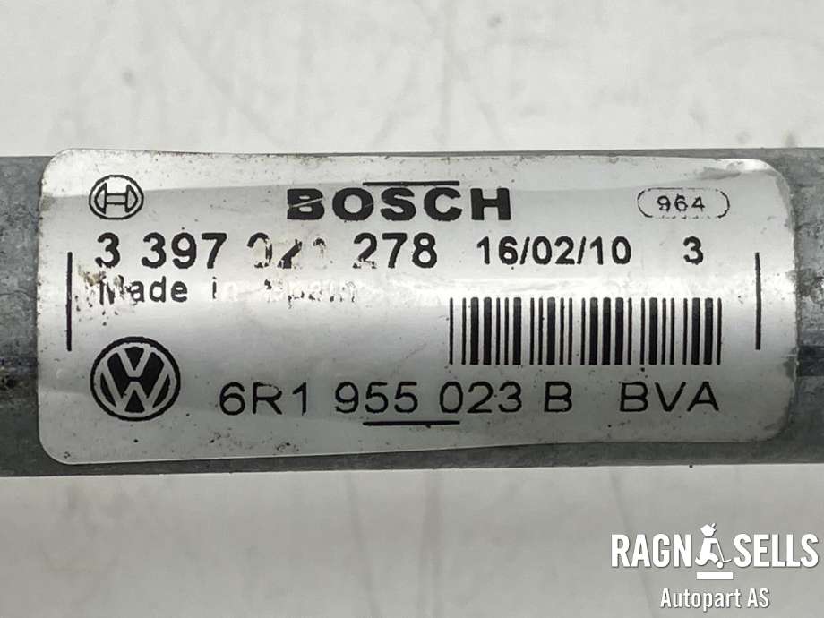 Viskermotor frontrute komplett m/overføring til VW Polo 2009-2014 (Type V, Fase 1)  (6R1 955 023 B|6R1 955 023 C|6R1955119A)