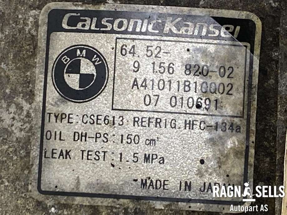 Aircondition kompressor til BMW 3-Serie 2005-2011 (E90/E91/E92/E93) (E90/E91/E92/E93) (CALSONIC KANSEI|64 52 9 182 794|A41011B10002|64 52 9 156 820|A41011B10005|64500021903|64509145351|64509156820|64509156821|64526915380|64526961619|64529182793|64529182794)