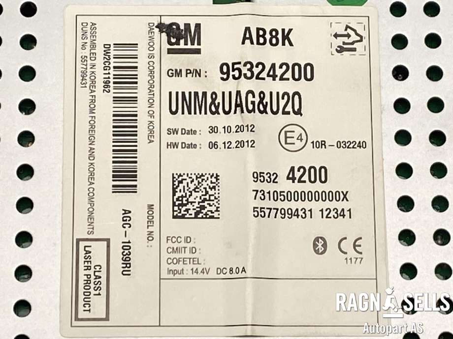 Bilstereo til Opel Mokka 2012-2016 (Type I, Fase 1)  (1779238|95324200|95369366)