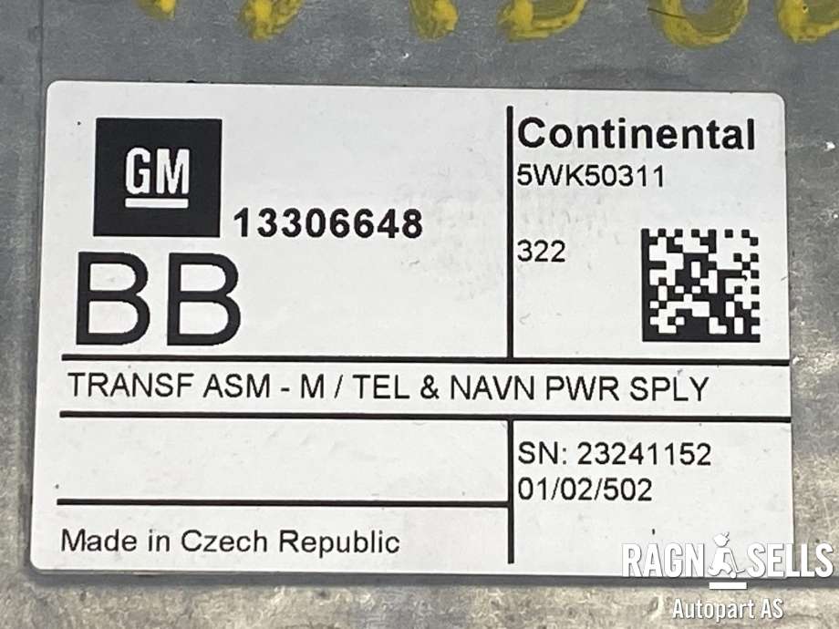 Styreenhet diverse til Opel Mokka 2012-2016 (Type I, Fase 1)  (CONTINENTAL|13306648|5WK50311|23241152)