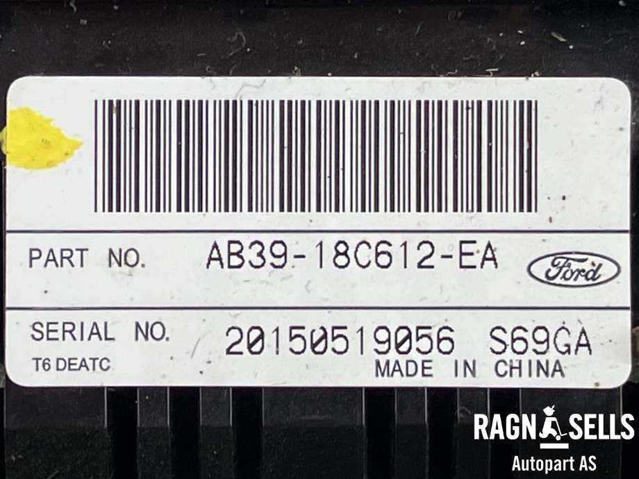 Varmeapparat betjening til Ford Ranger 2012-2015  (|1854327| AB3918C612AK)