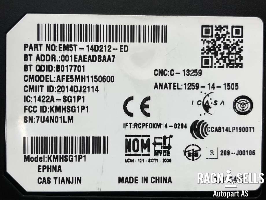 Styreenhet diverse til Ford Ranger 2012-2015  (EM5T14D212ED|)