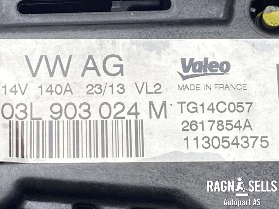 Dynamo diesel til VW Touran 2010-2015 (Type I, Fase 3)  (VALEO|03L903024M|03L 903 023|TG14C057| 2617854A| 113054375)