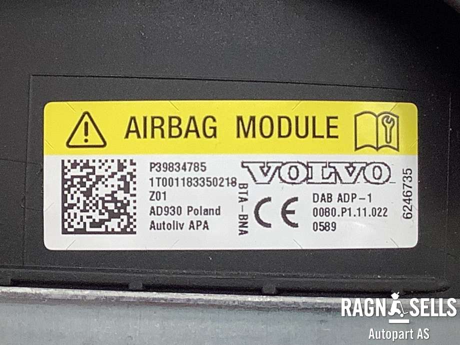 Airbag rattpute til Volvo XC90 2015-2025 (Type II)  (39834785|39825814|)