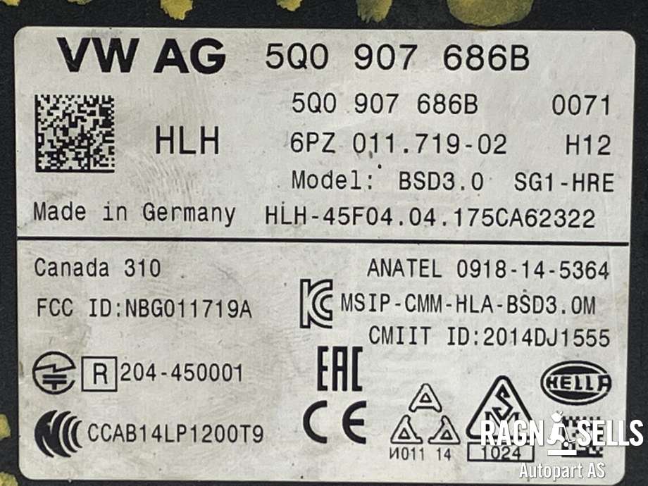 Sensor diverse til VW Golf VII 2017-2020 (Fase 2)  (5Q0907686B|)