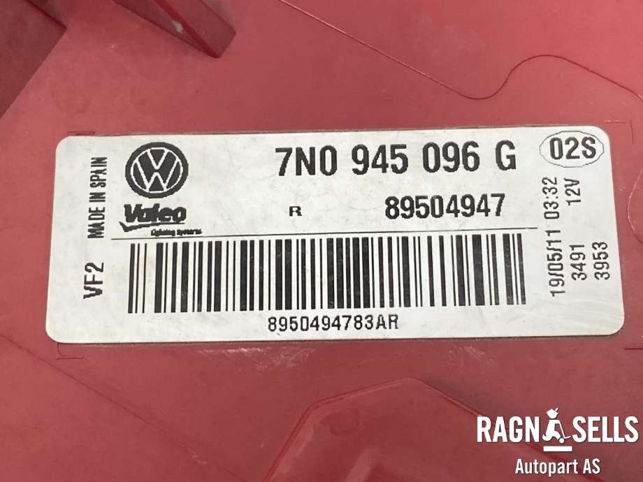 Baklykt høyre ytre til VW Sharan 2010-->> (Type II)  (7N0 945 096 G|)